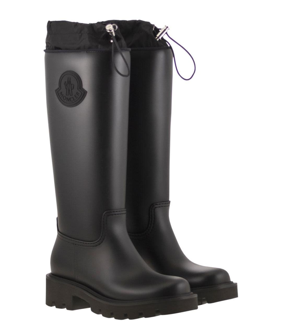 MONCLER Черные резиновые сапоги, фото 4