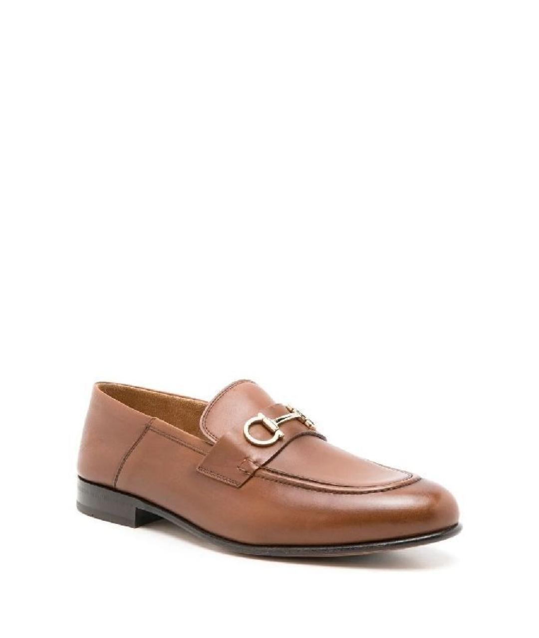 FERRAGAMO Коричневые кожаные лоферы, фото 2