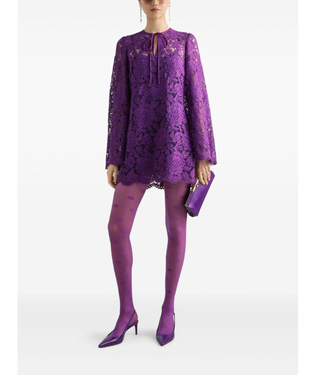 DOLCE&GABBANA Фиолетовое повседневное платье, фото 5