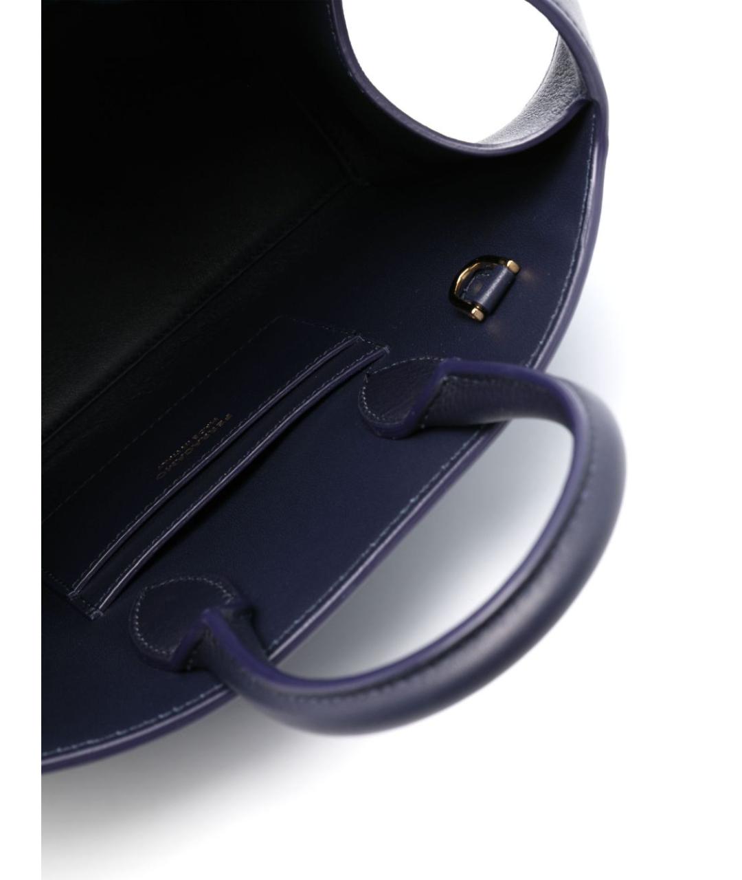 FERRAGAMO Темно-синяя кожаная сумка тоут, фото 3