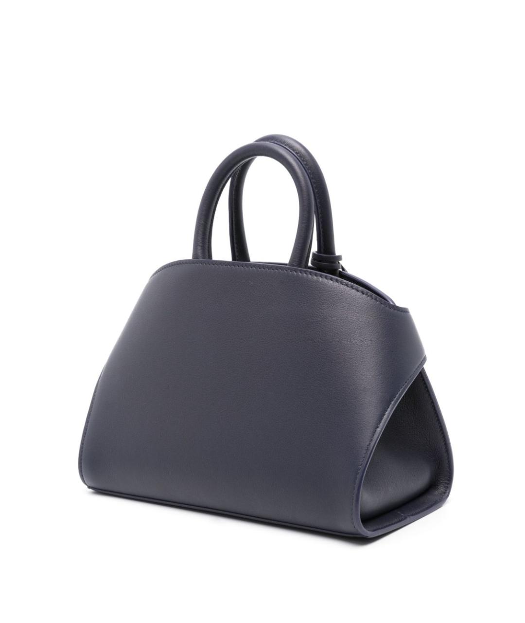 FERRAGAMO Темно-синяя кожаная сумка тоут, фото 4
