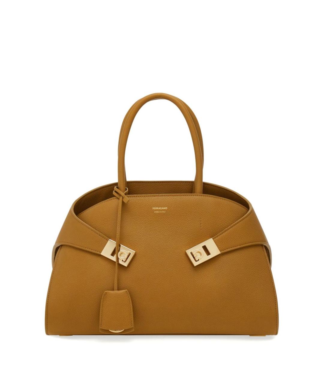 FERRAGAMO Коричневая кожаная сумка тоут, фото 1