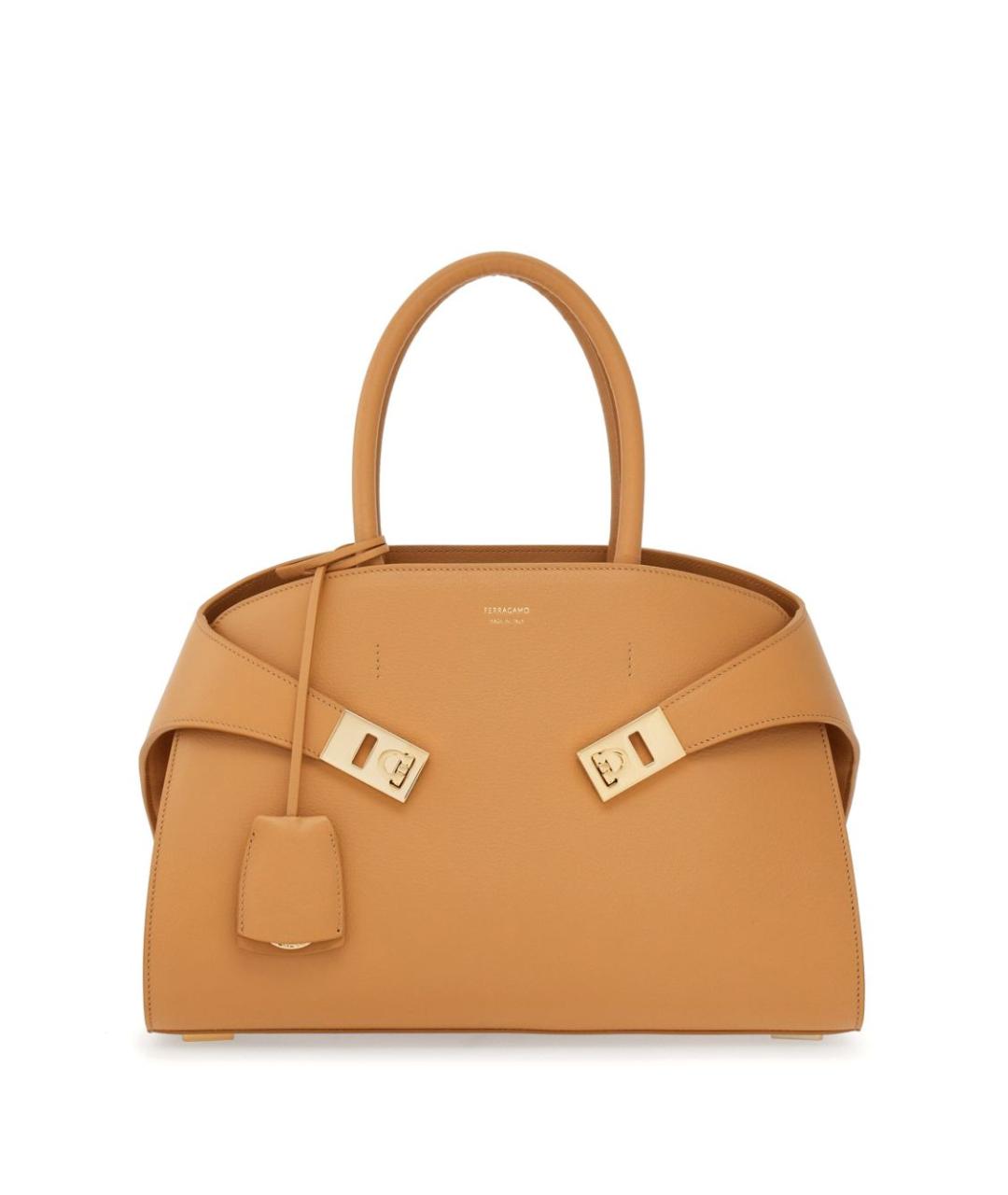 FERRAGAMO Коричневая кожаная сумка тоут, фото 1