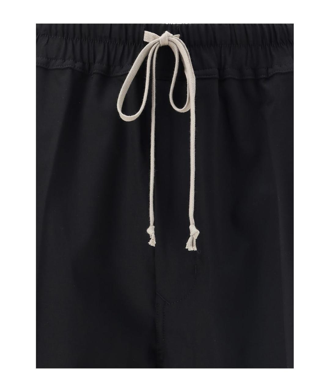 RICK OWENS Черные шерстяные повседневные брюки, фото 3