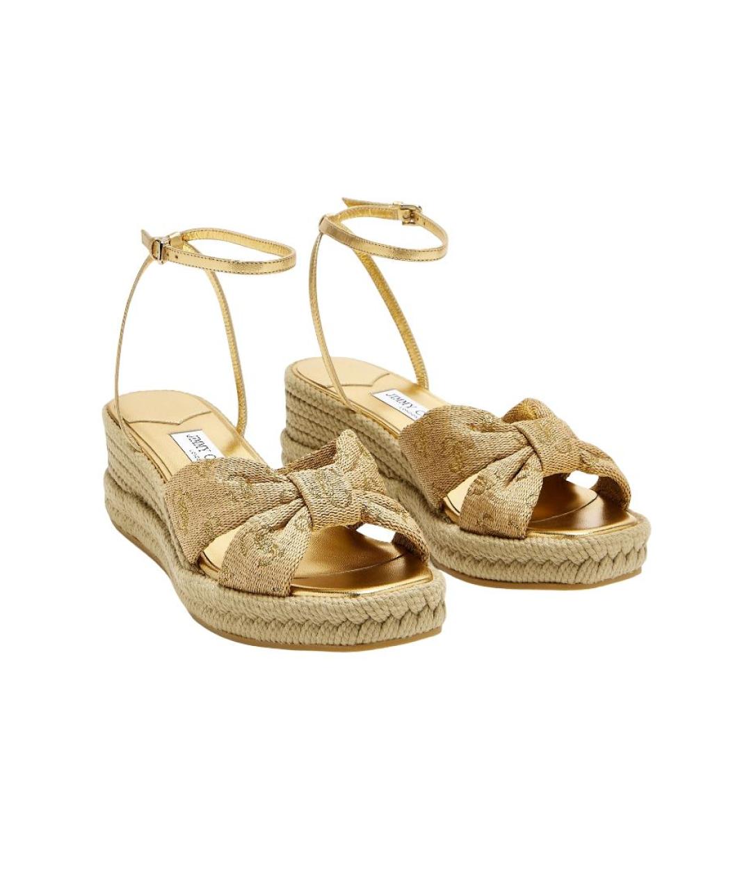 JIMMY CHOO Золотые сандалии, фото 4