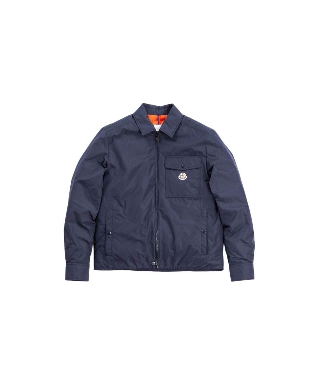 MONCLER Темно-синяя полиамидовая куртка, фото 1
