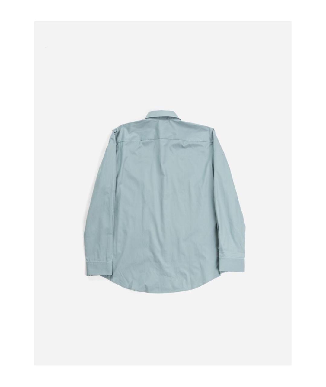 BURBERRY Голубая хлопковая кэжуал рубашка, фото 3