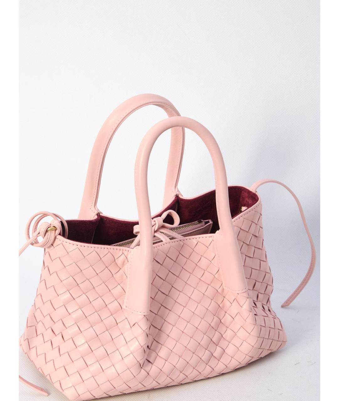 BOTTEGA VENETA Розовая кожаная сумка тоут, фото 4