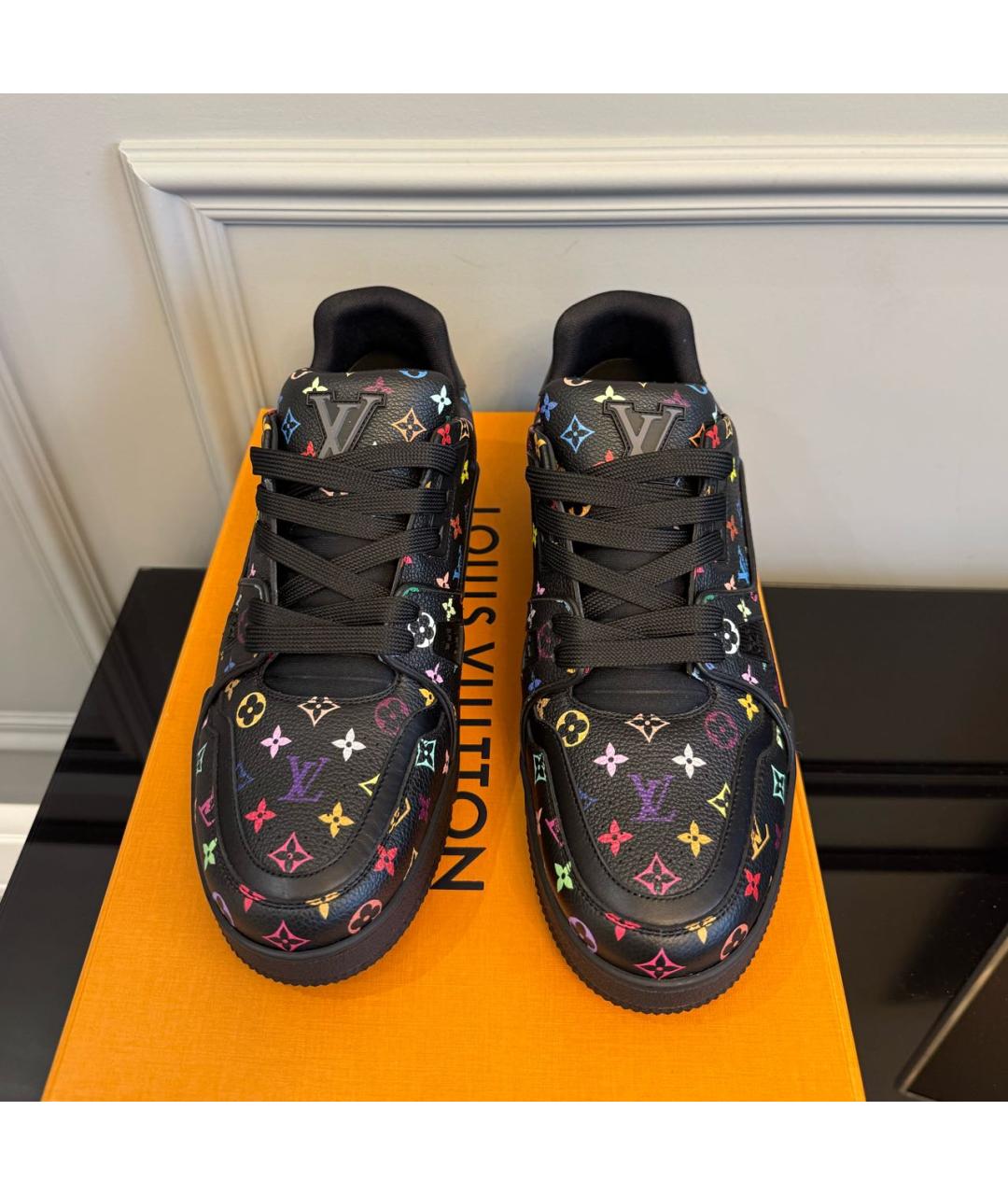 LOUIS VUITTON Черные кожаные кроссовки, фото 2