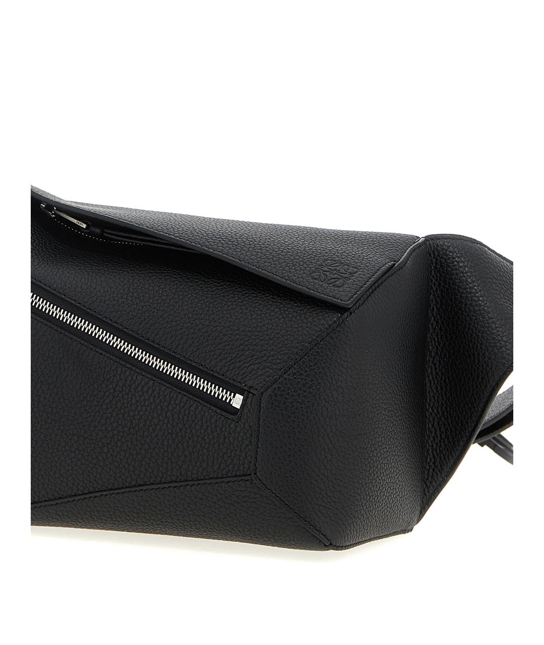 LOEWE Черная кожаная поясная сумка, фото 3