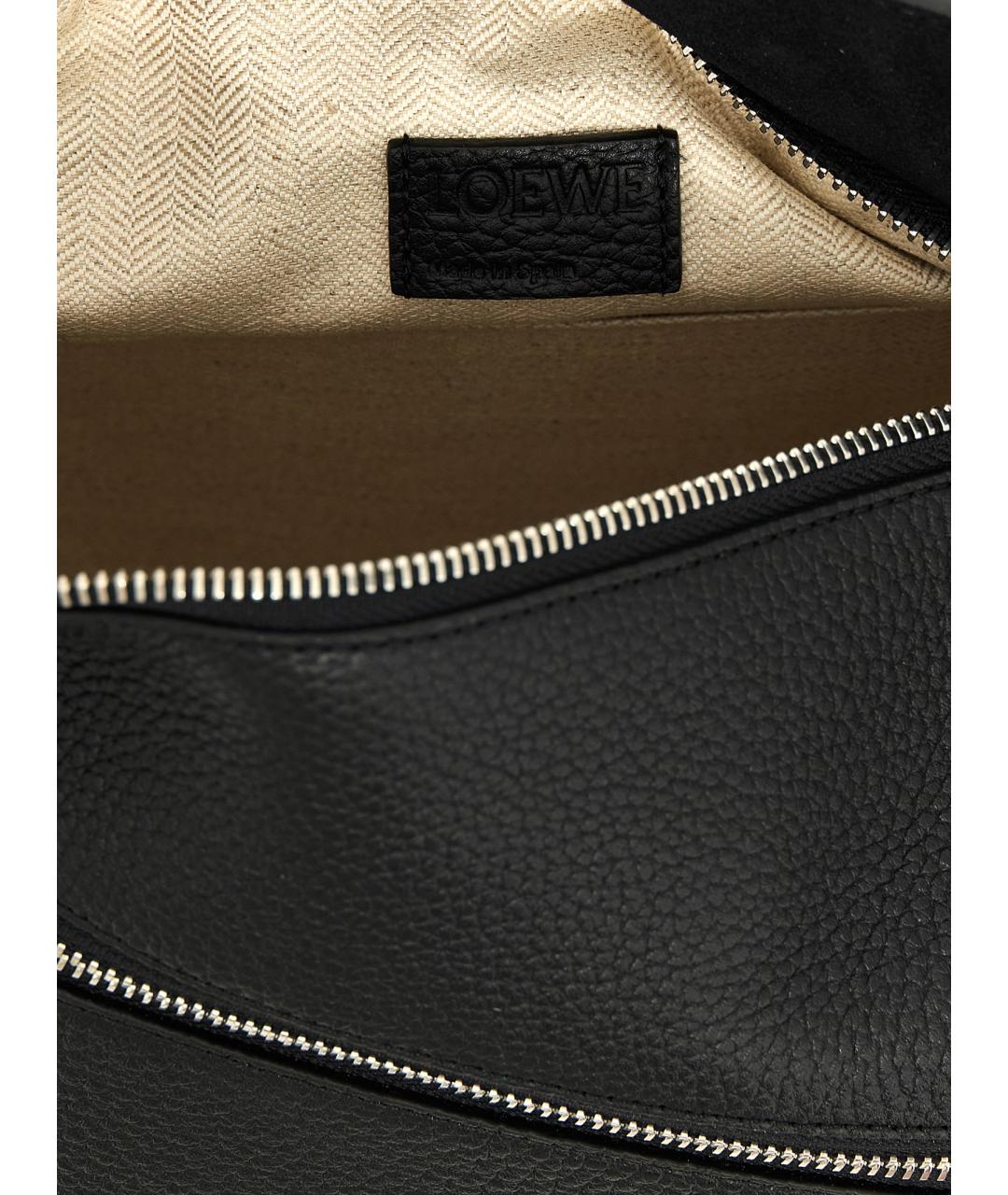 LOEWE Черная кожаная поясная сумка, фото 4