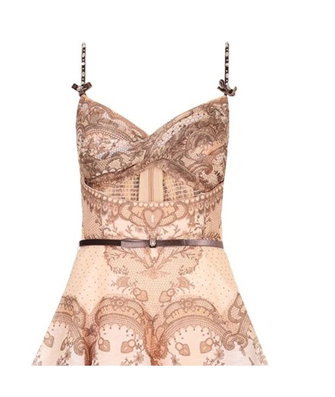 ZIMMERMANN Бежевое льняное коктейльное платье, фото 3