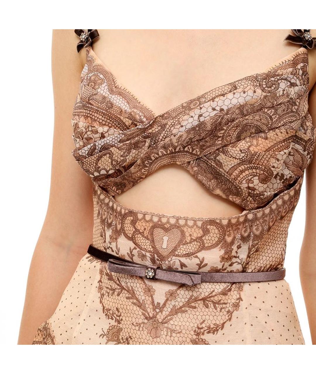 ZIMMERMANN Бежевое льняное коктейльное платье, фото 4