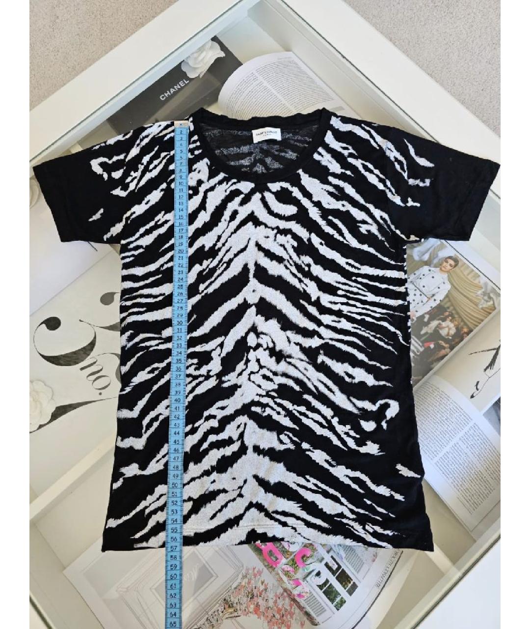 SAINT LAURENT Черная хлопковая футболка, фото 5