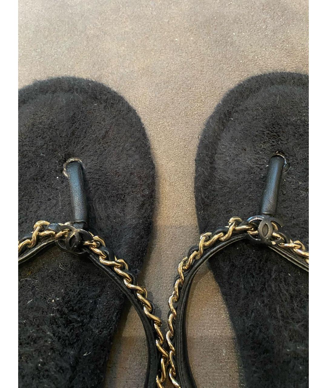 CHANEL Черные шлепанцы, фото 3