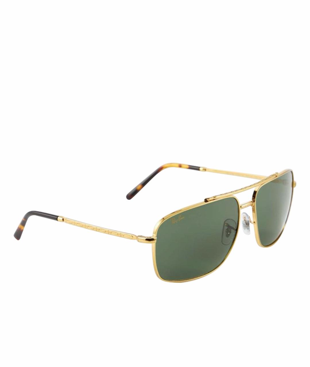 RAY BAN Золотые металлические солнцезащитные очки, фото 1