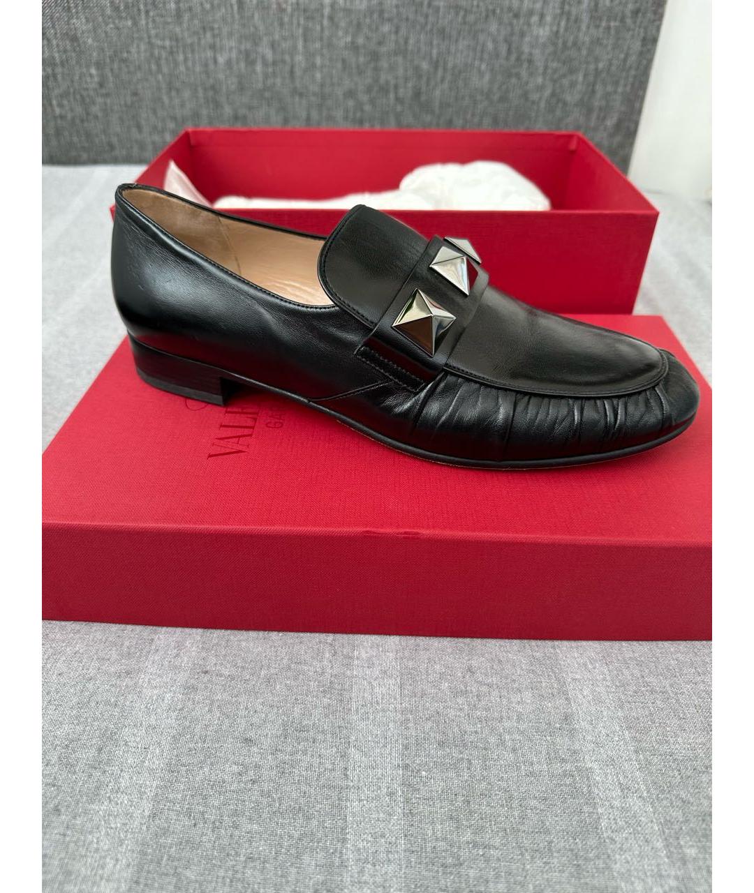 VALENTINO Черные кожаные лоферы, фото 3