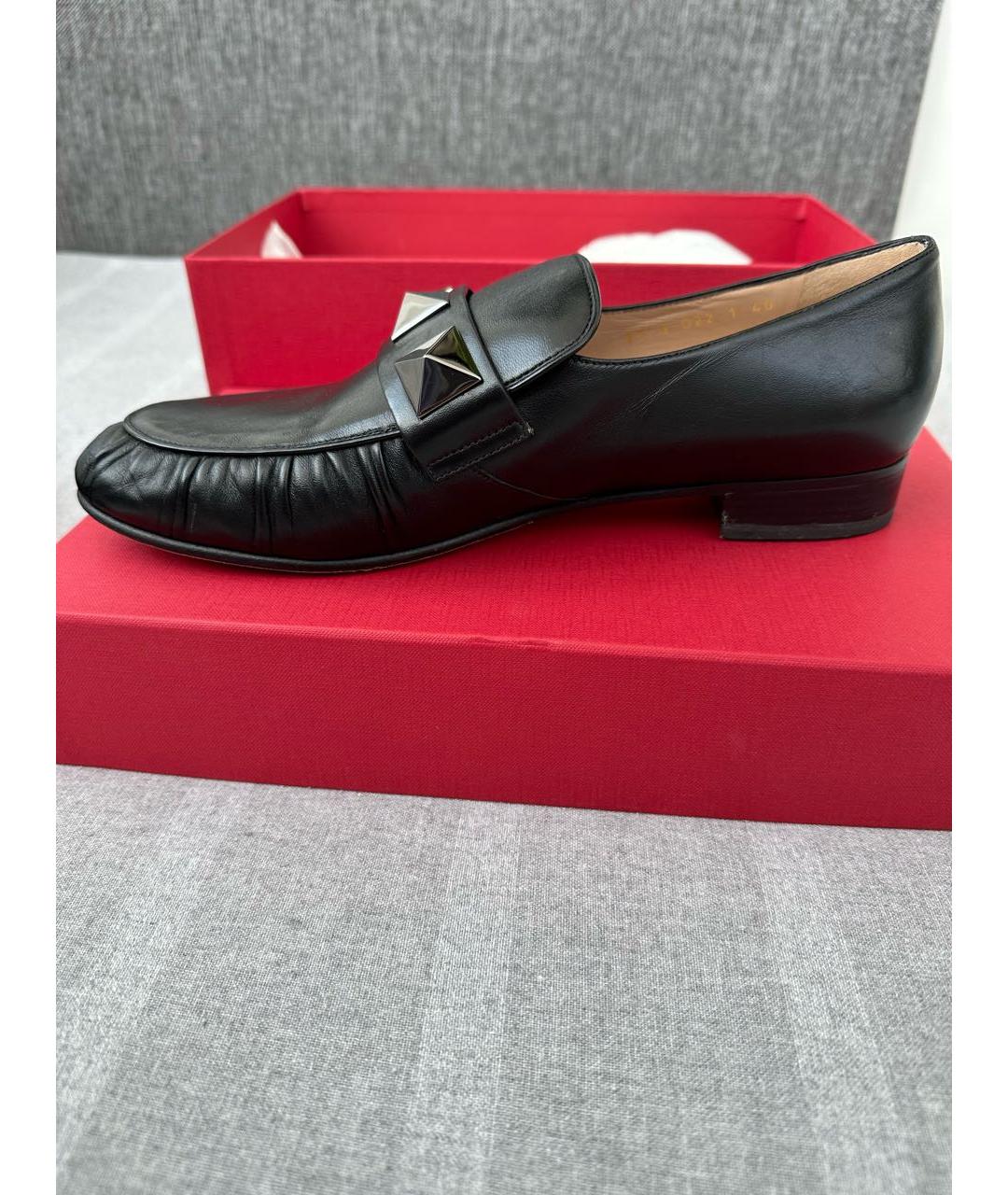 VALENTINO Черные кожаные лоферы, фото 5