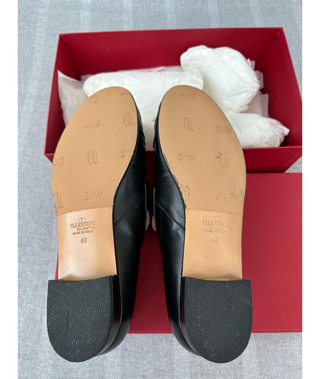 VALENTINO Черные кожаные лоферы, фото 6
