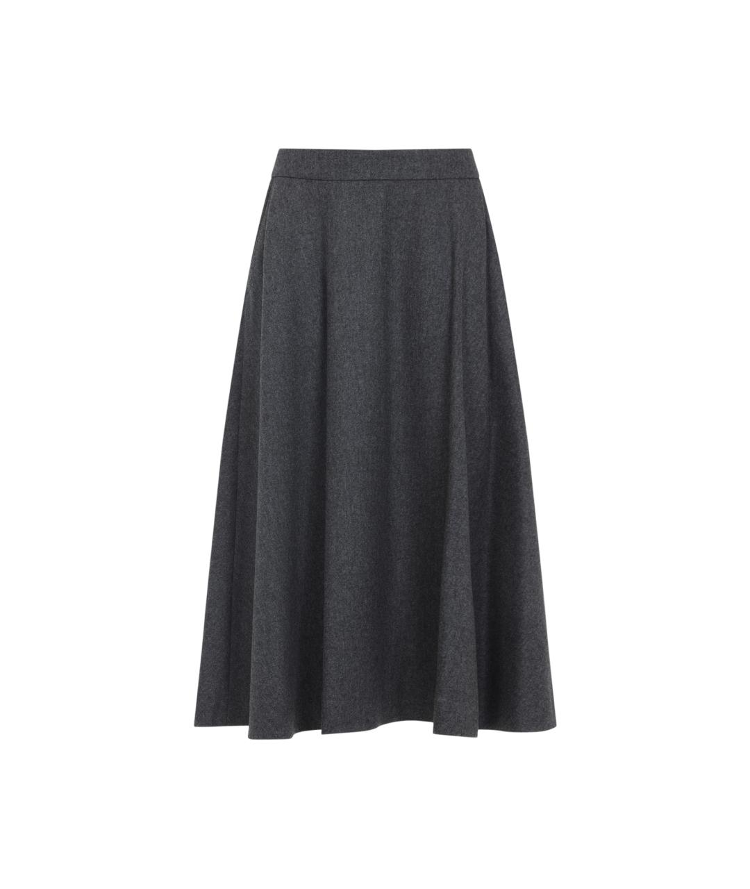 'S MAX MARA Серая шерстяная юбка миди, фото 1