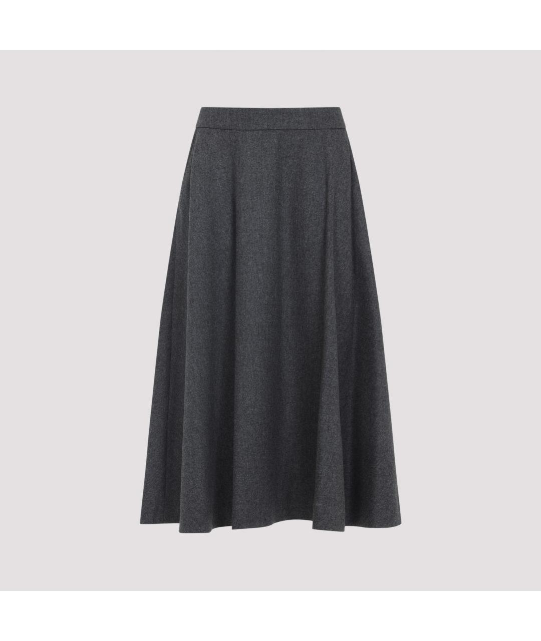 'S MAX MARA Серая шерстяная юбка миди, фото 2