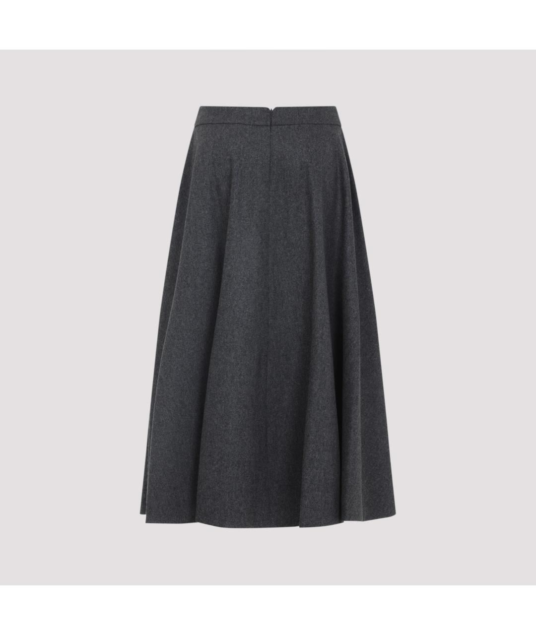 'S MAX MARA Серая шерстяная юбка миди, фото 4