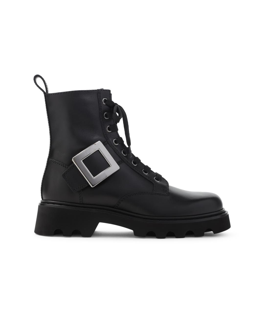 ROGER VIVIER Черные кожаные ботинки, фото 1