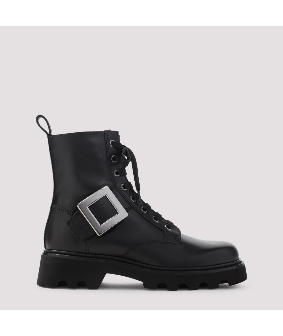 ROGER VIVIER Черные кожаные ботинки, фото 2