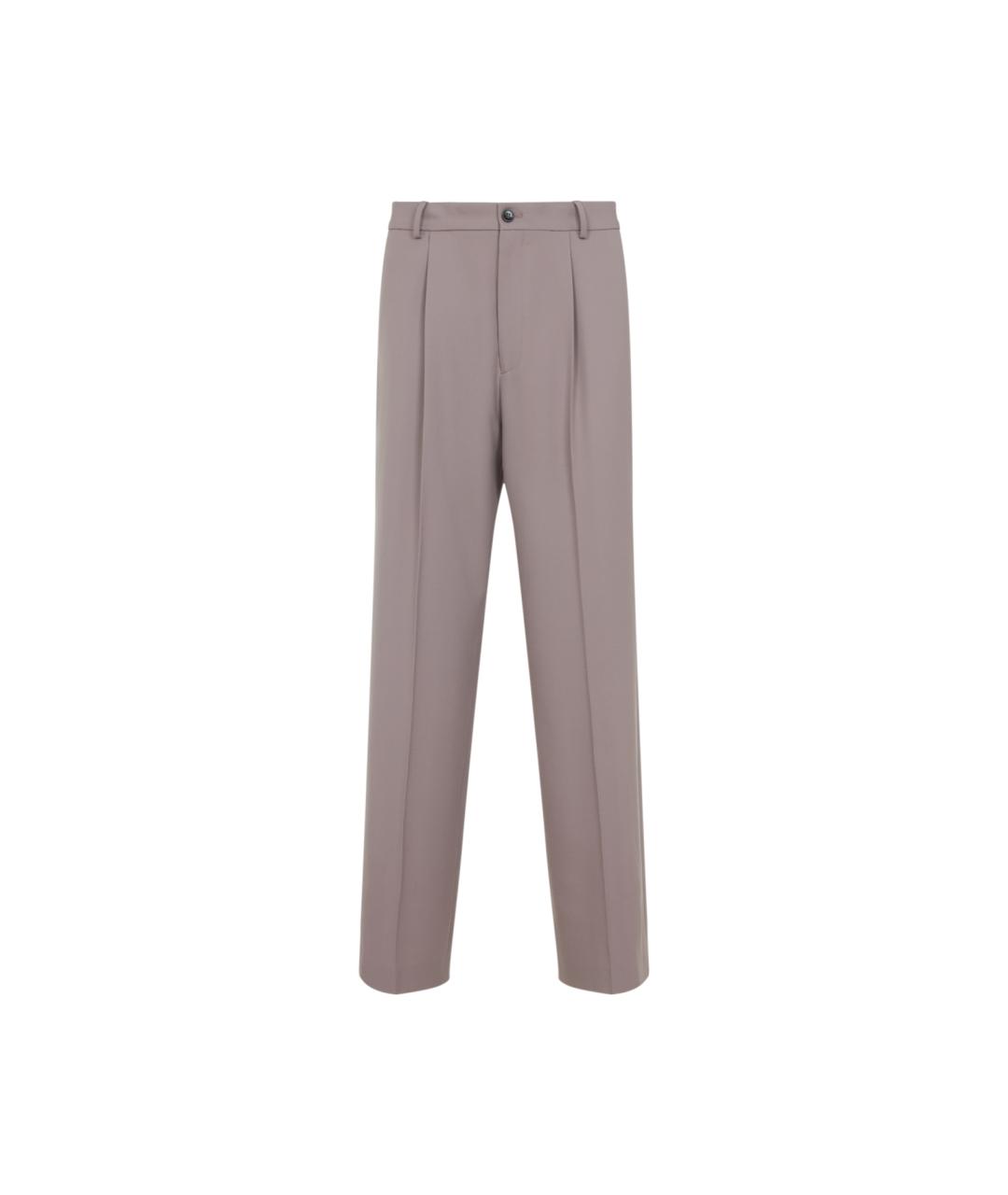 DRIES VAN NOTEN Фиолетовые шерстяные классические брюки, фото 1