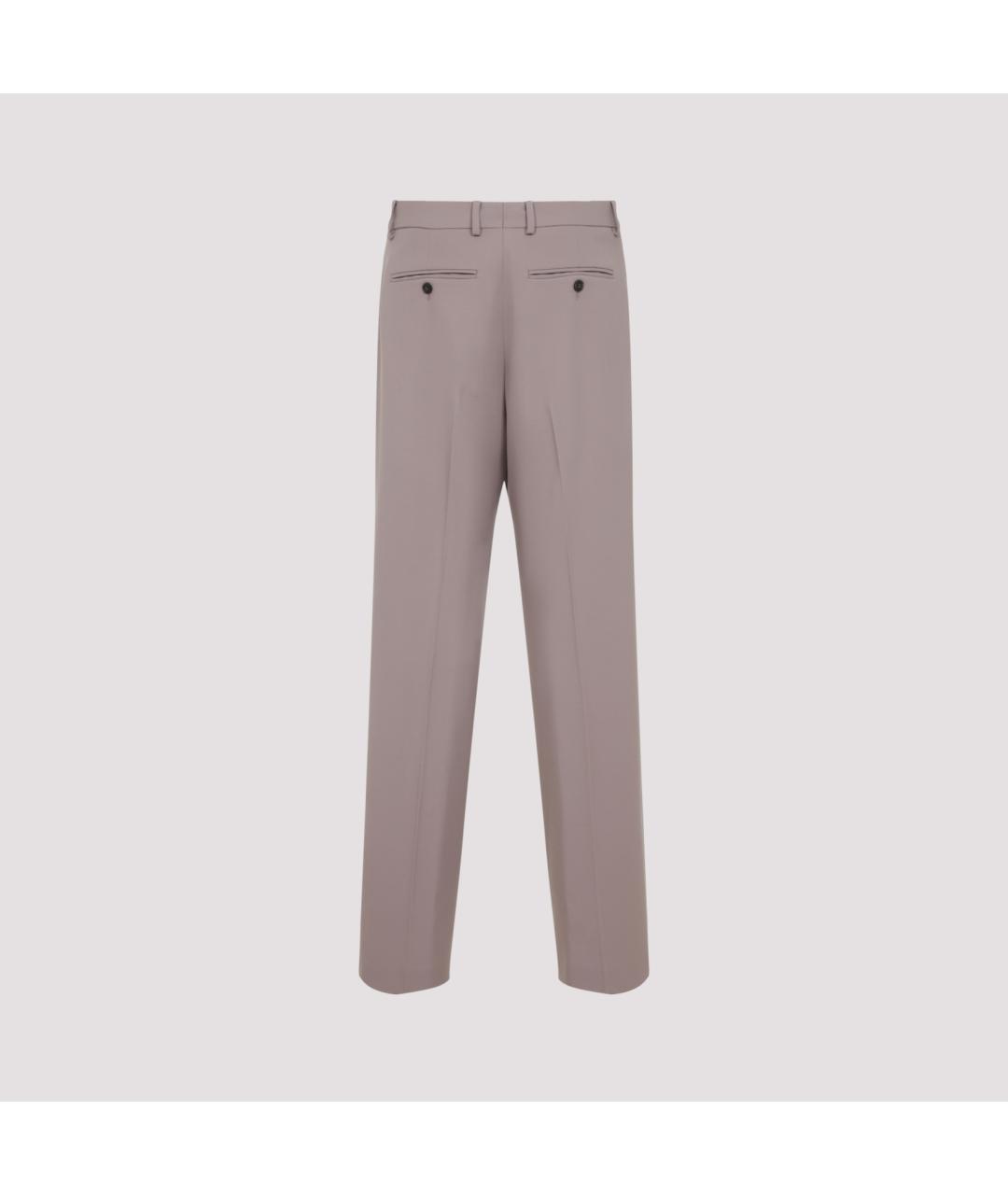 DRIES VAN NOTEN Фиолетовые шерстяные классические брюки, фото 4
