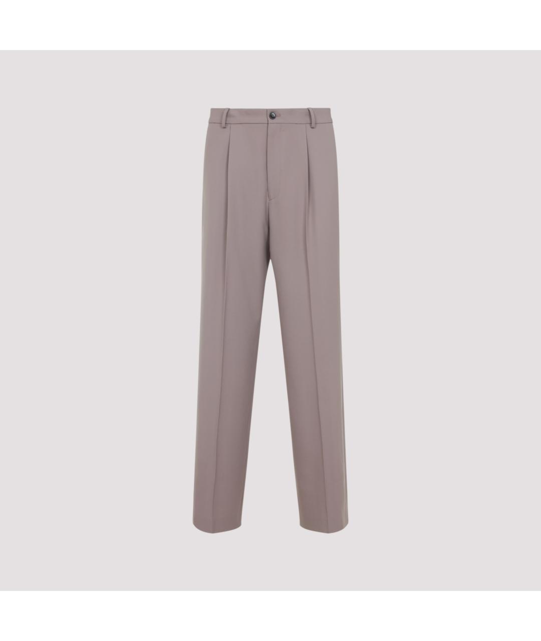 DRIES VAN NOTEN Фиолетовые шерстяные классические брюки, фото 2