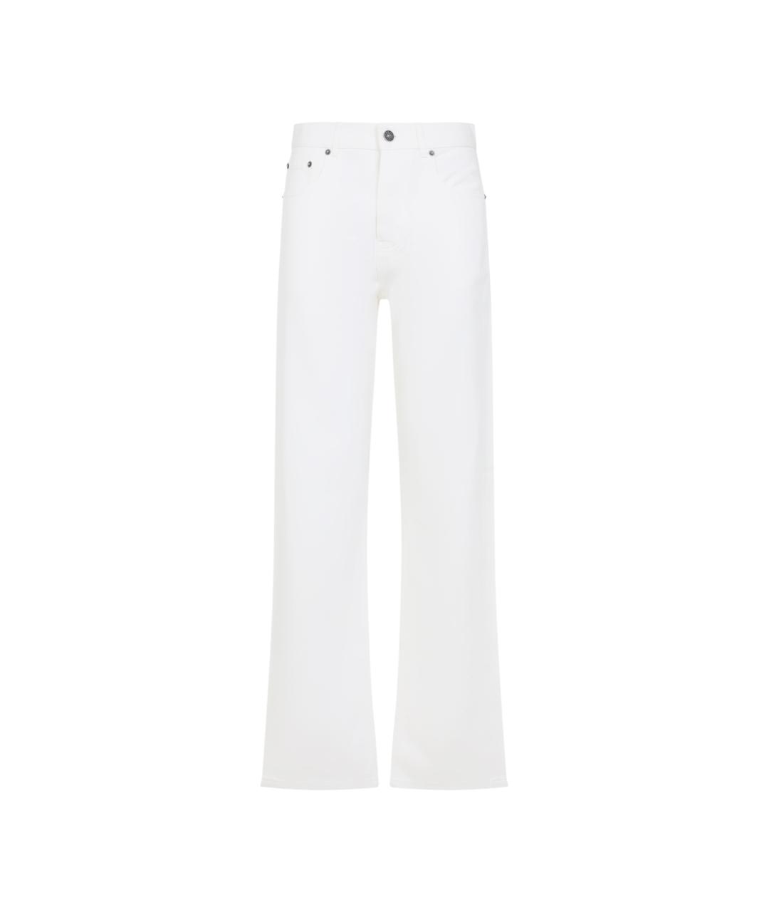 PHOEBE PHILO Белые хлопковые прямые джинсы, фото 1