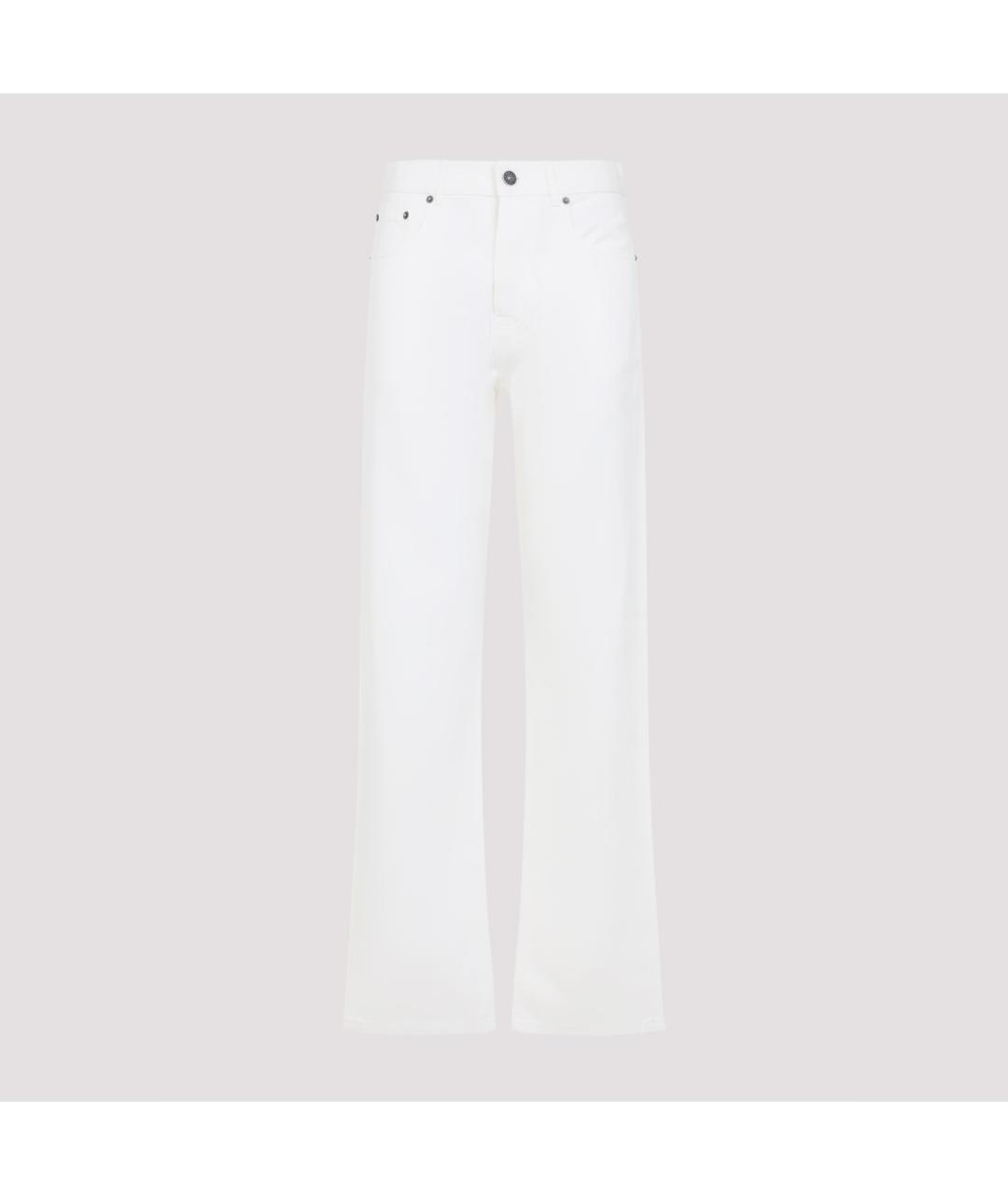 PHOEBE PHILO Белые хлопковые прямые джинсы, фото 3