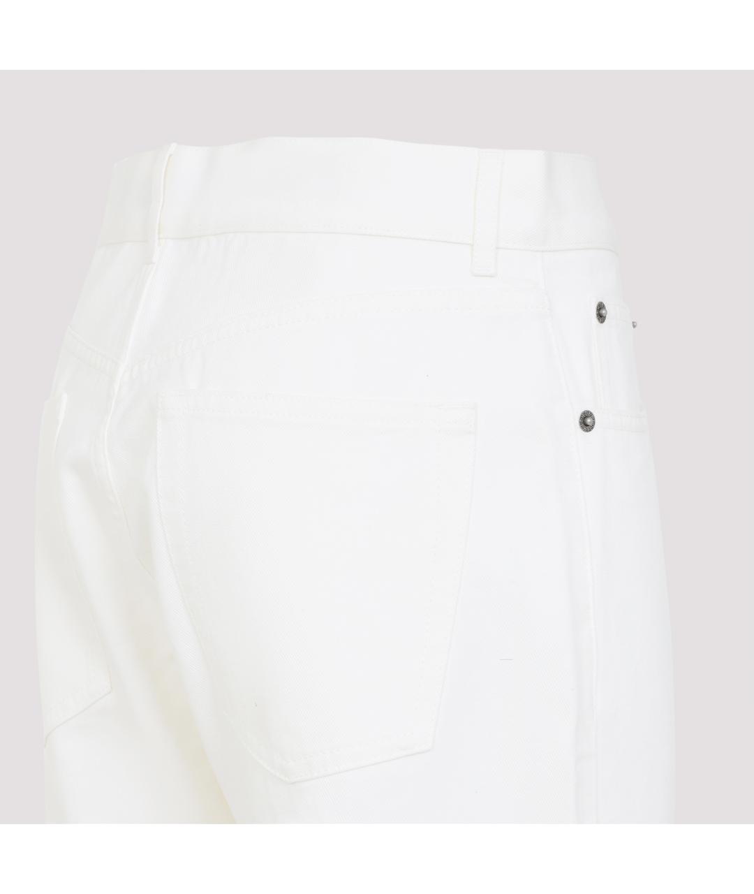 PHOEBE PHILO Белые хлопковые прямые джинсы, фото 5