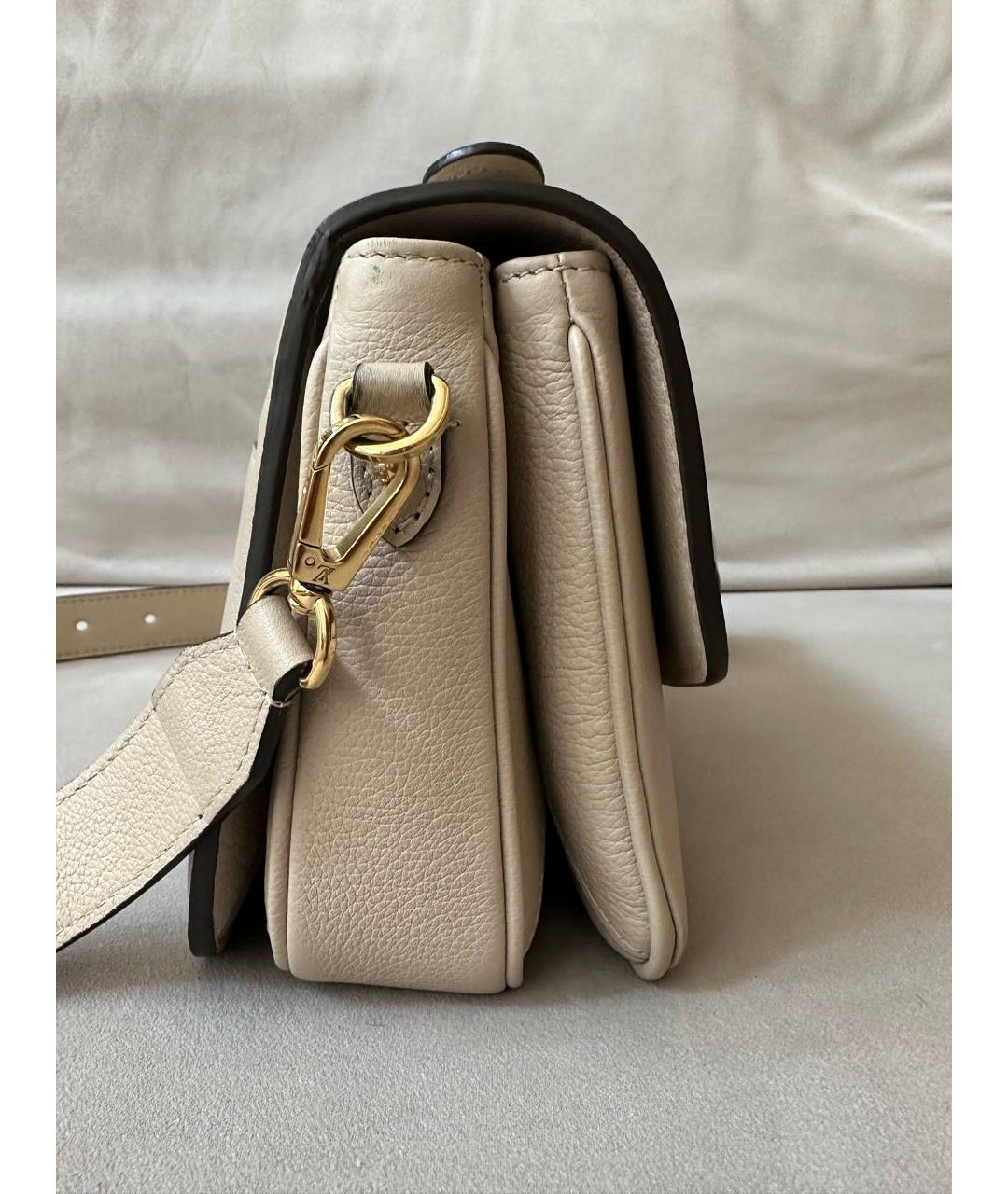 LOUIS VUITTON Бежевая кожаная сумка через плечо, фото 7
