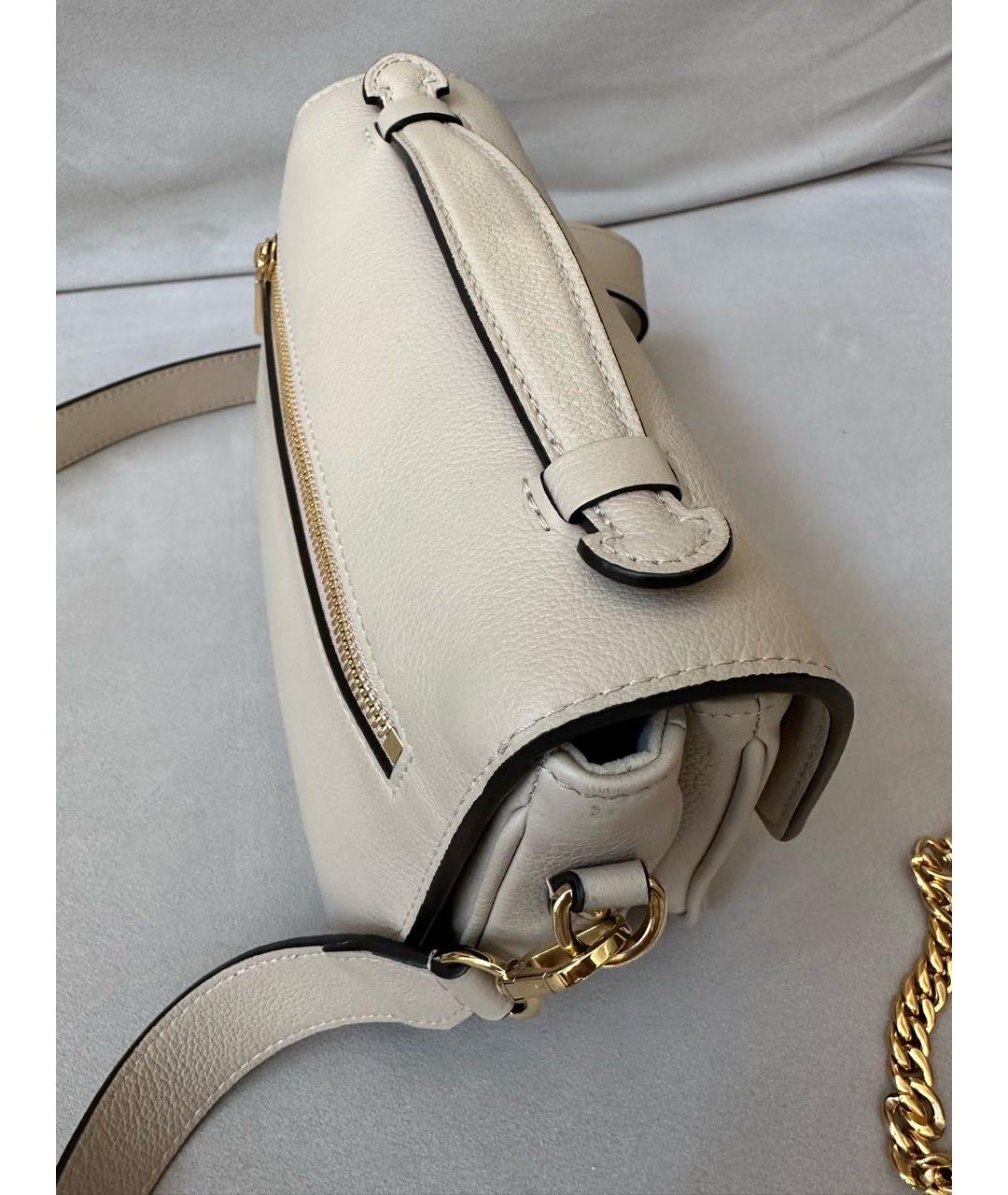LOUIS VUITTON Бежевая кожаная сумка через плечо, фото 8