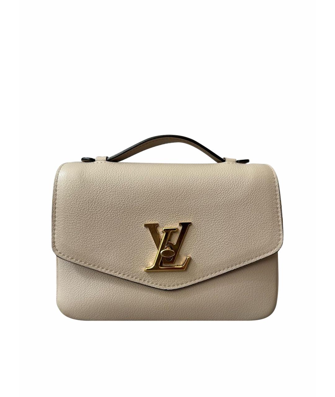 LOUIS VUITTON Бежевая кожаная сумка через плечо, фото 1