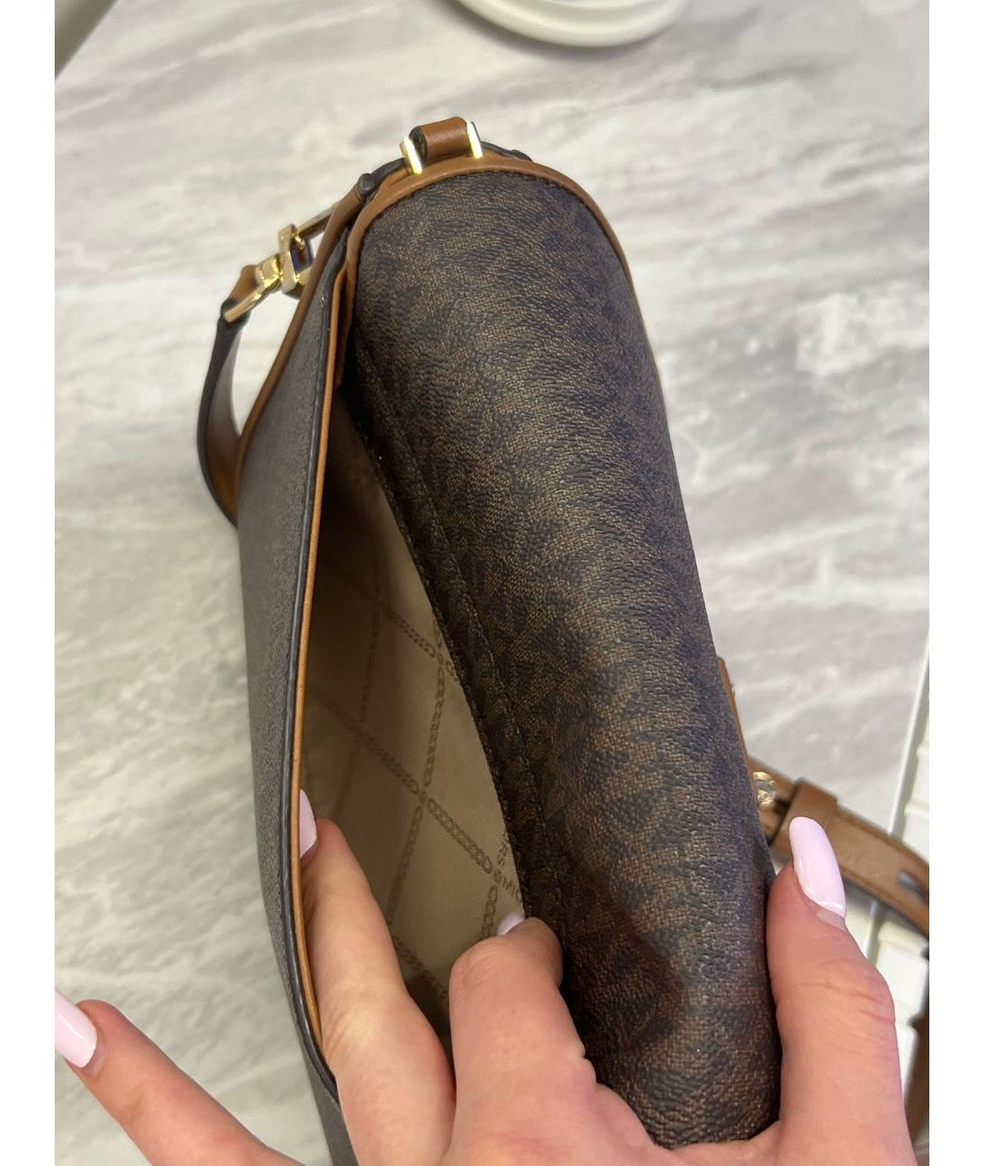 MICHAEL KORS Коричневая кожаная сумка через плечо, фото 3
