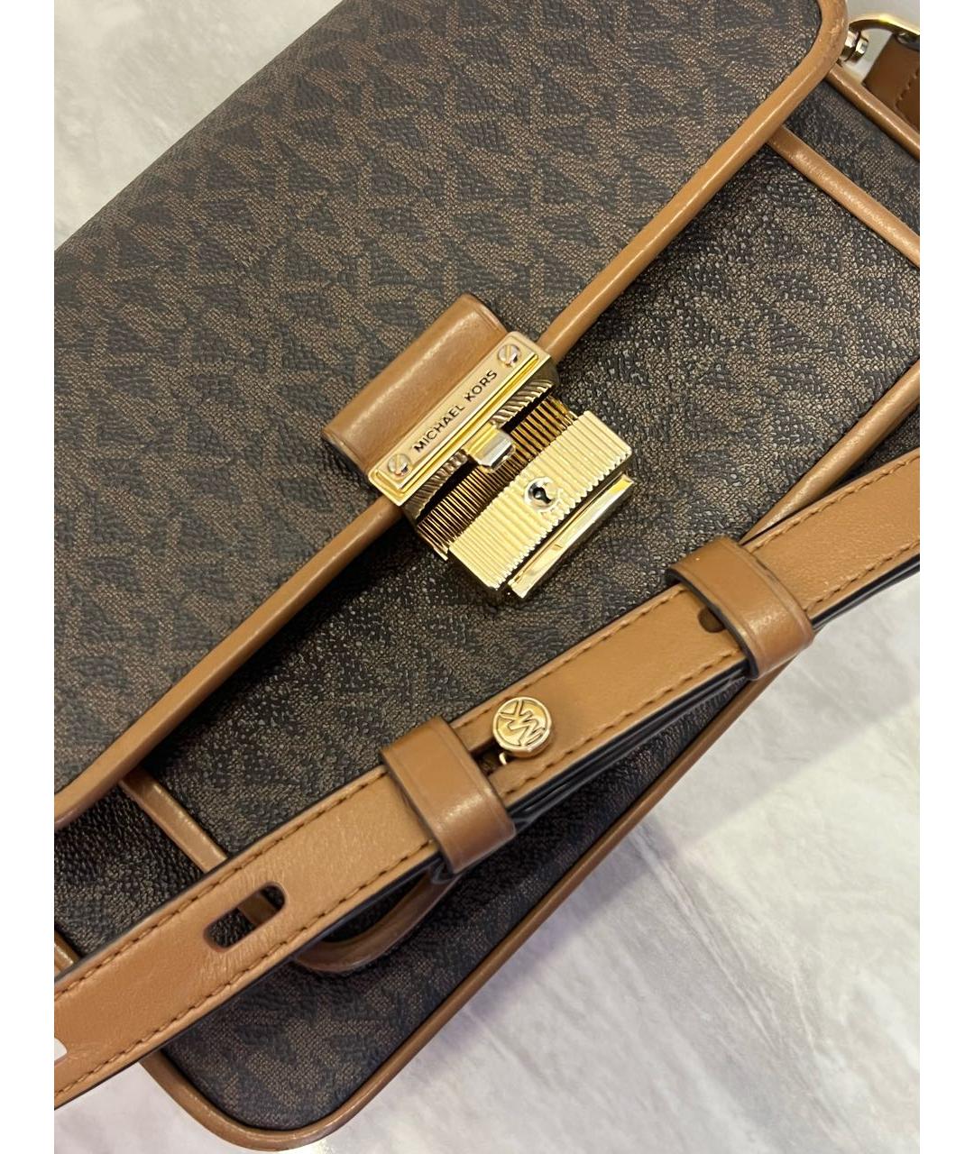 MICHAEL KORS Коричневая кожаная сумка через плечо, фото 7