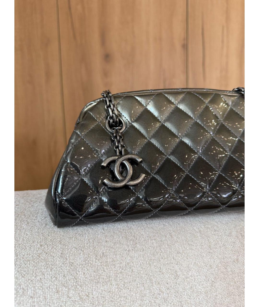 CHANEL Антрацитовая сумка с короткими ручками, фото 2