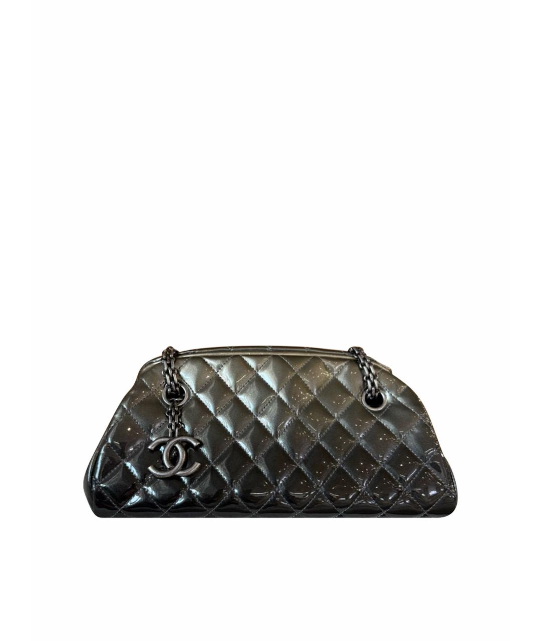 CHANEL Антрацитовая сумка с короткими ручками, фото 1