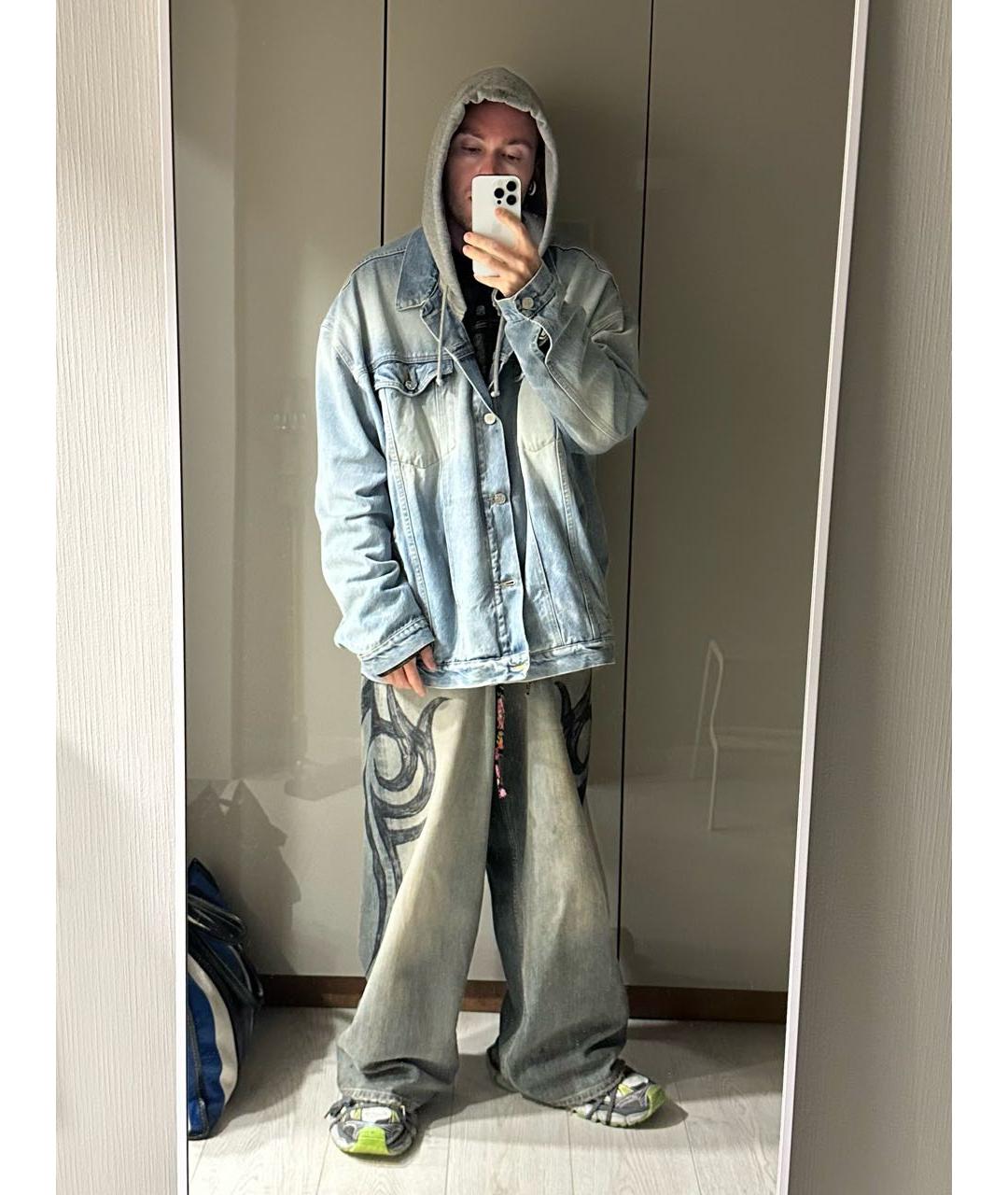 VETEMENTS Голубая хлопковая куртка, фото 2