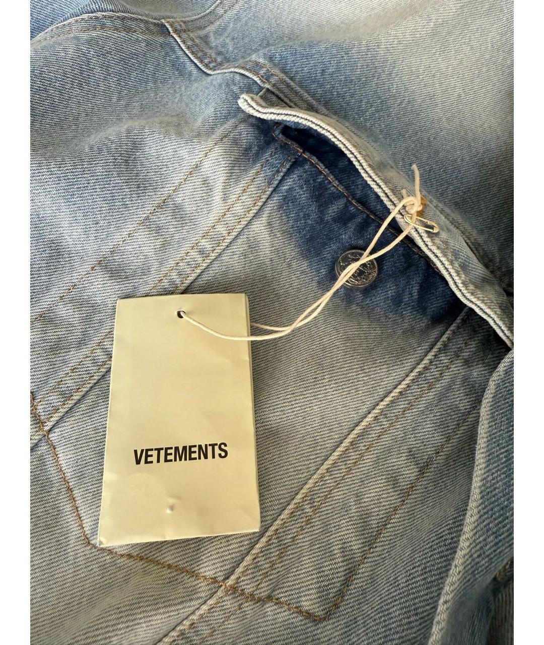 VETEMENTS Голубая хлопковая куртка, фото 7