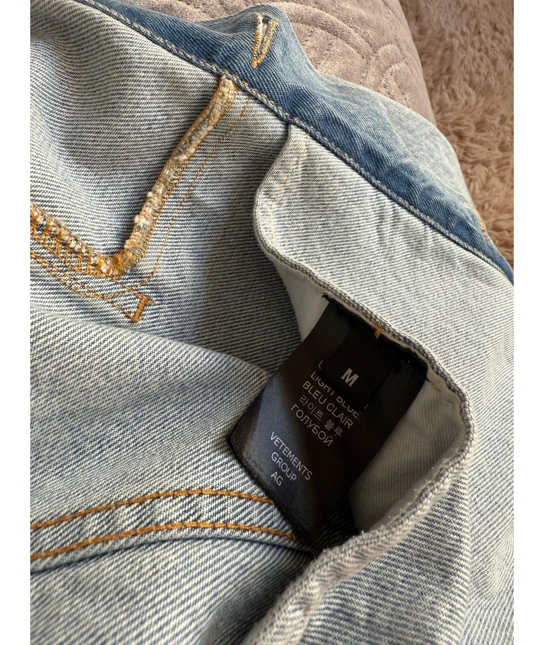 VETEMENTS Голубая хлопковая куртка, фото 6