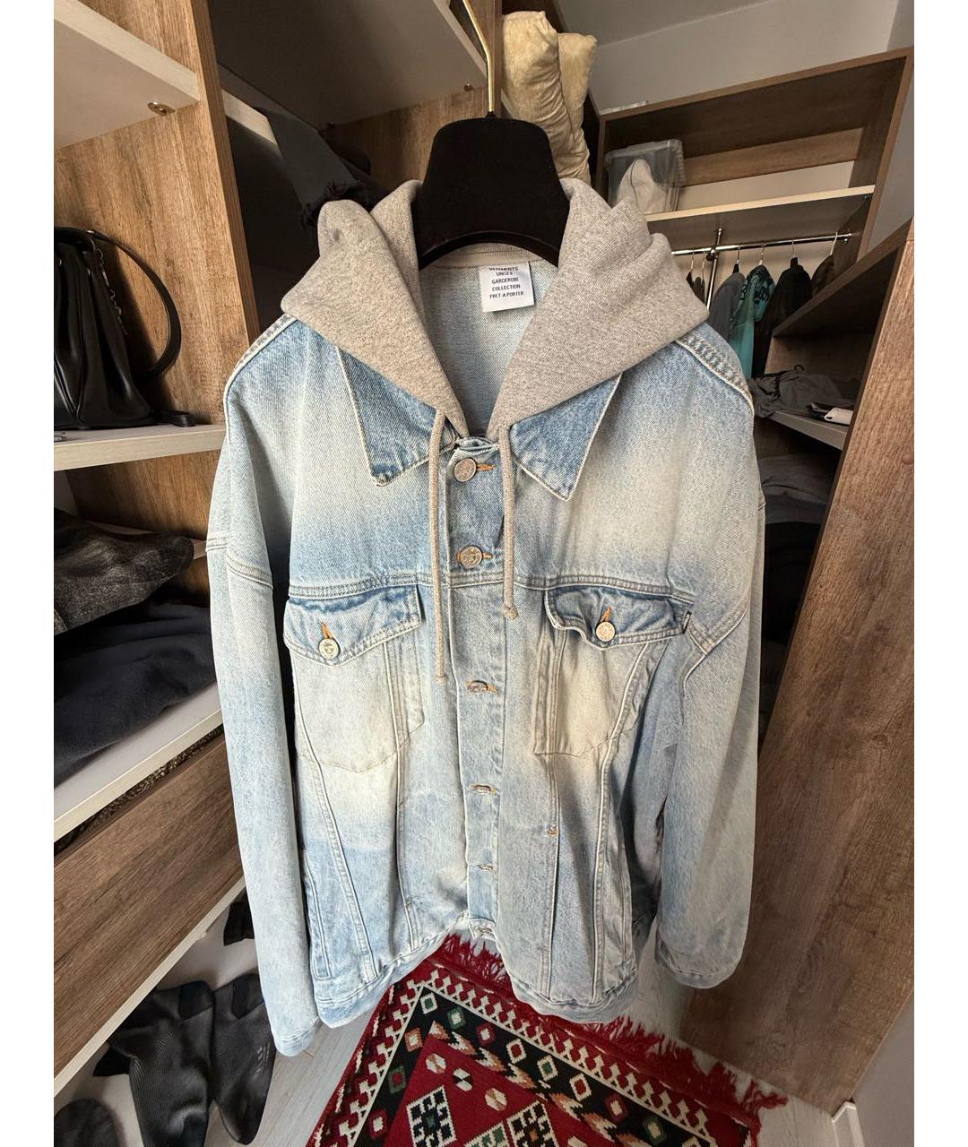 VETEMENTS Голубая хлопковая куртка, фото 4