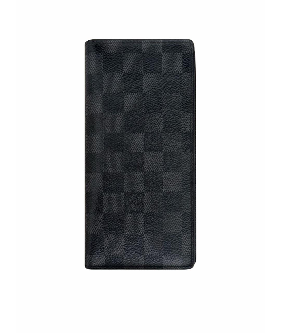 LOUIS VUITTON Черный кожаный кошелек, фото 1