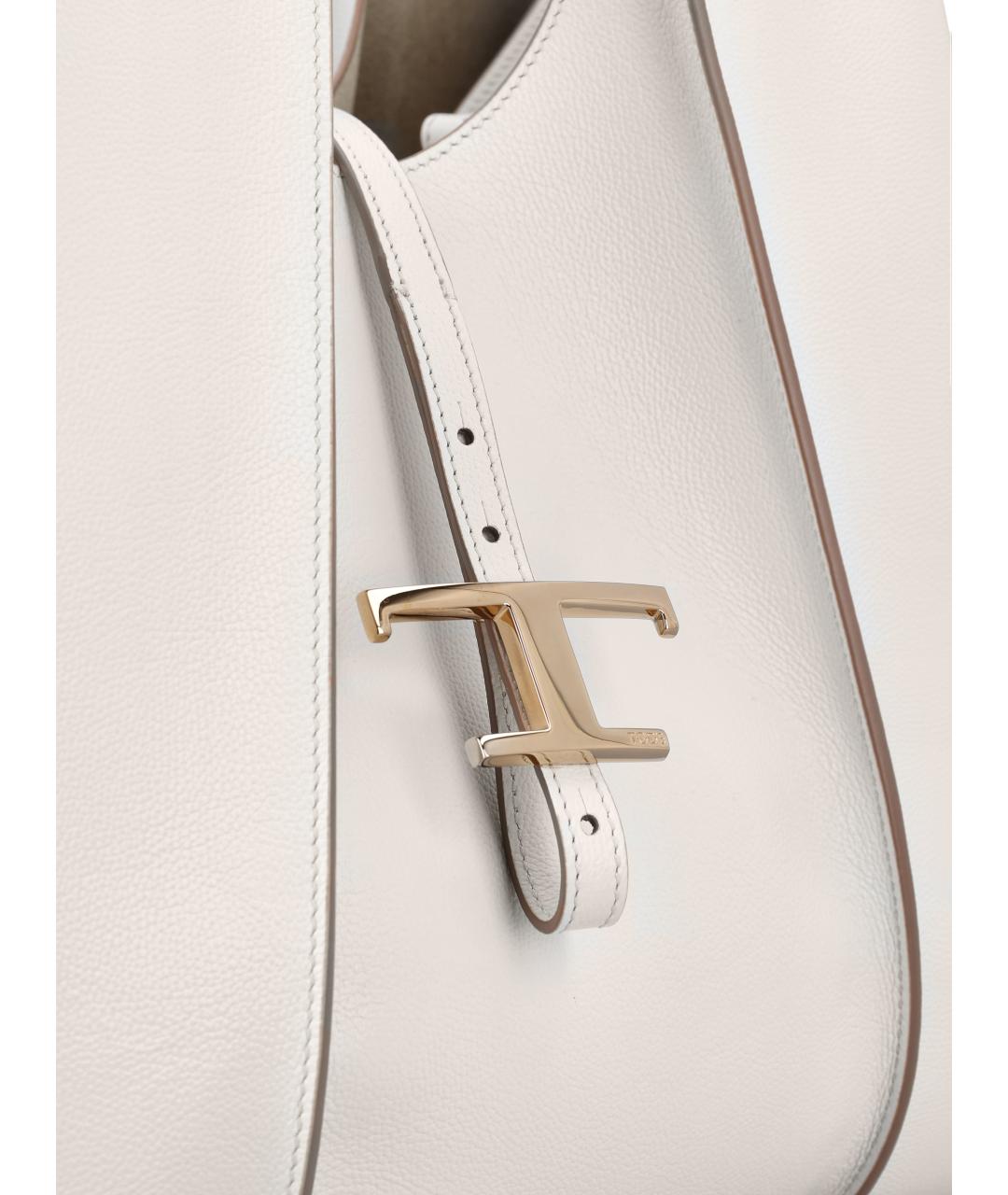 TOD'S Белая кожаная сумка тоут, фото 2