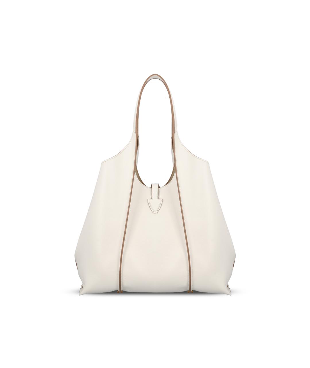 TOD'S Белая кожаная сумка тоут, фото 4