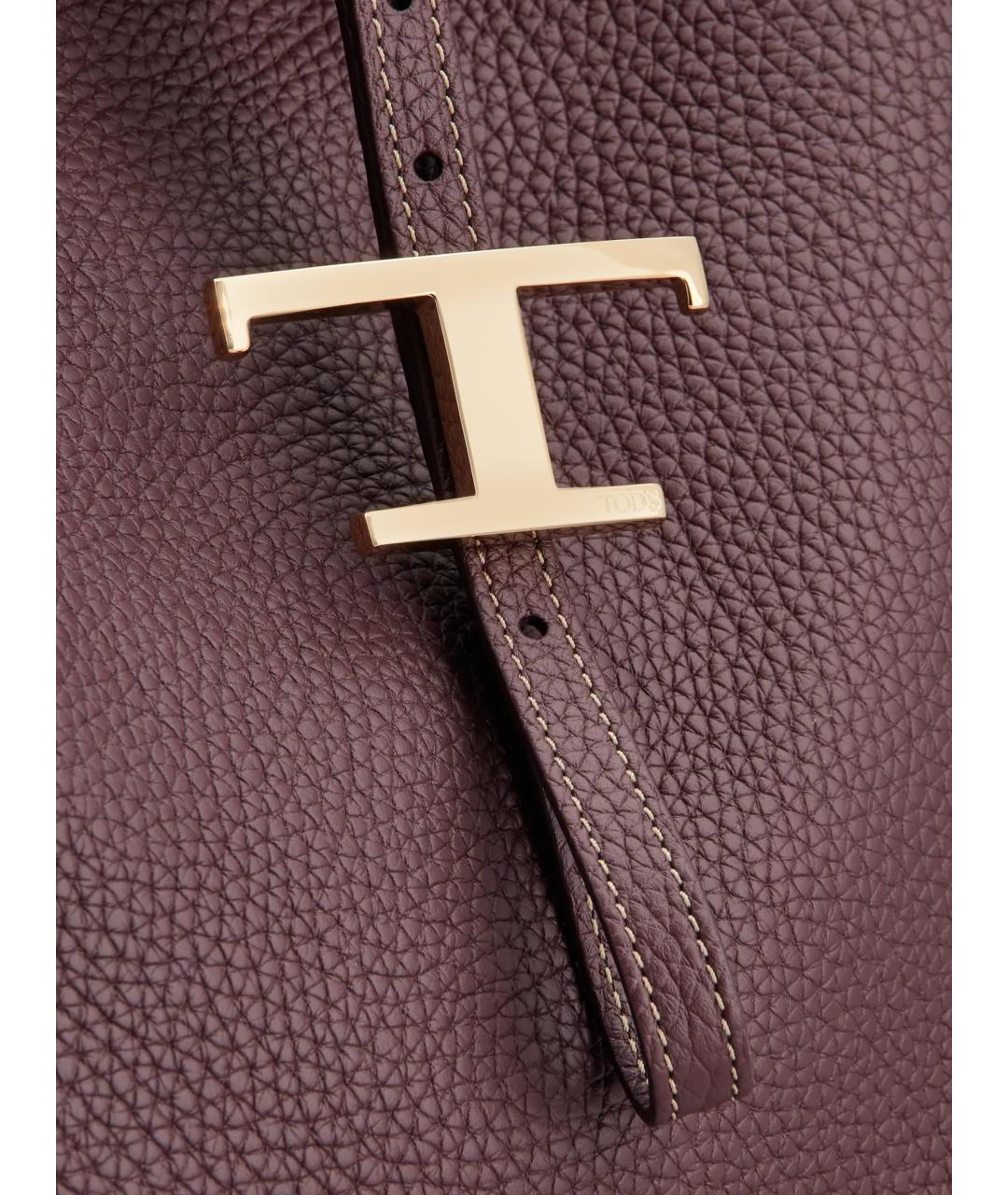 TOD'S Бордовая кожаная сумка через плечо, фото 3