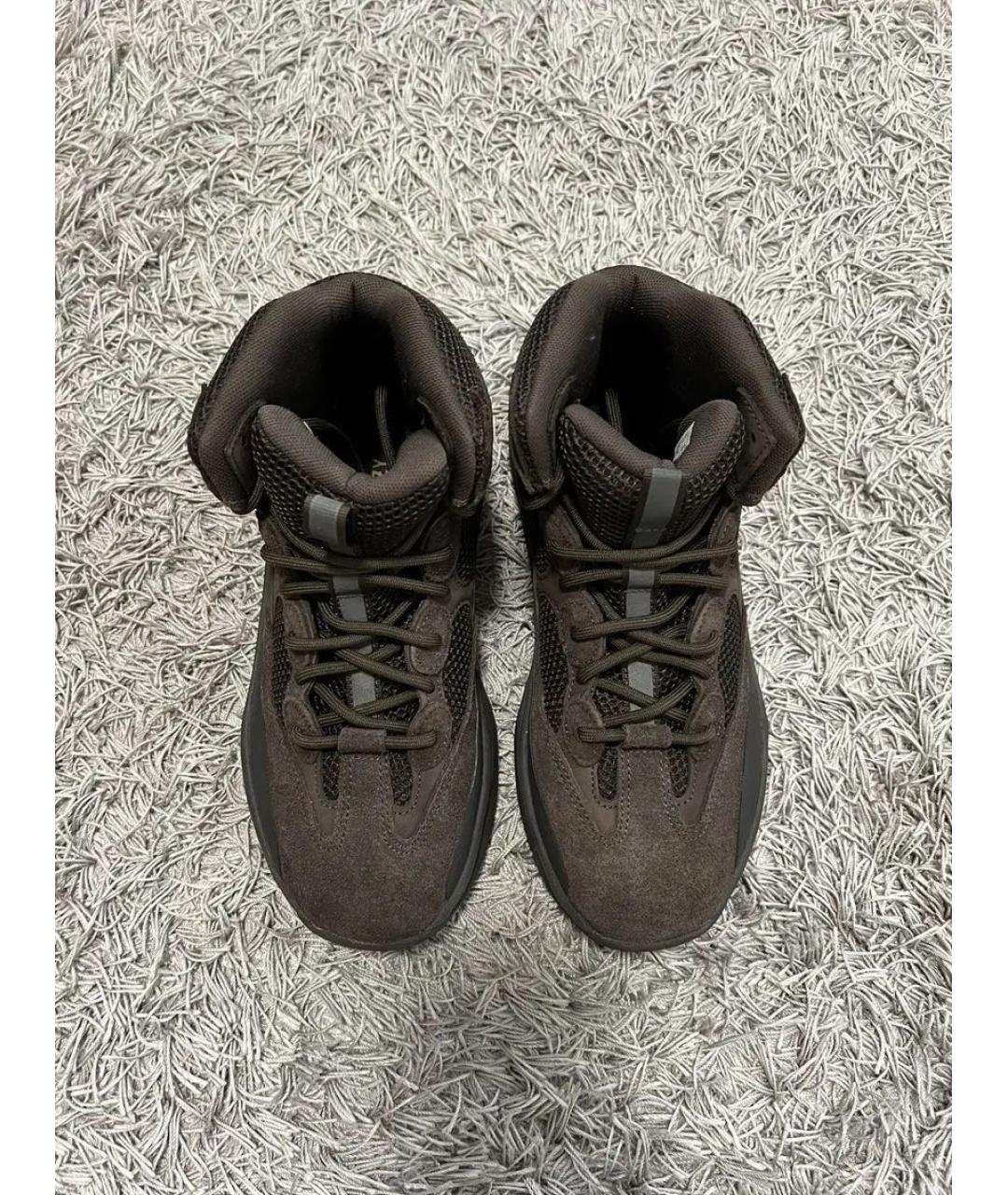 ADIDAS YEEZY Черные замшевые высокие кроссовки / кеды, фото 3